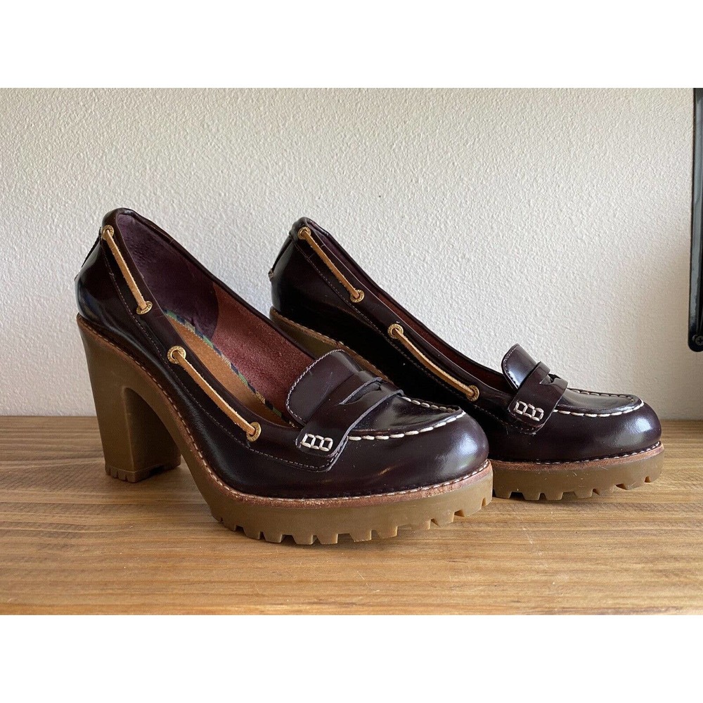 COPY - Sperry Y2k 90s Platform Slip On Chunky Heel Loafers Womens 9.5 Leather B…